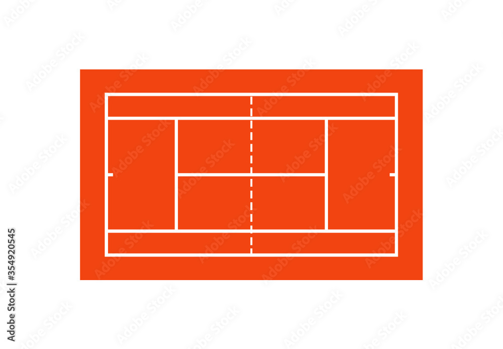 Vector tennis court. Tennis court vector illustration. Orange tennis court.  Tennis yard vector design. Stock Vector | Adobe Stock