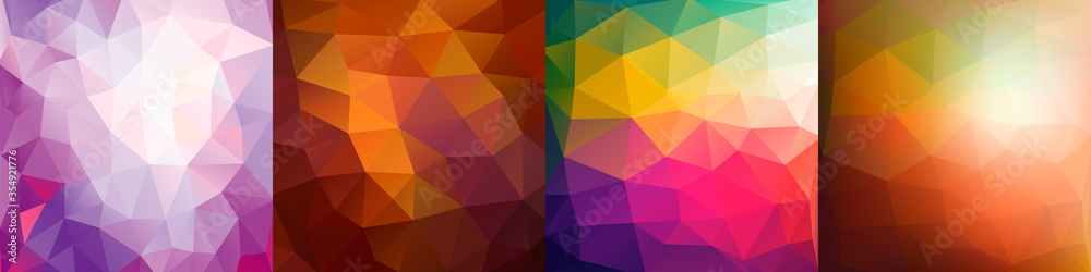 Fototapeta premium Set of colorful geometric background. Vector set