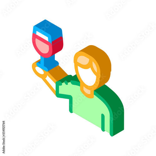 wine drinker icon vector. isometric wine drinker sign. color isolated symbol illustration