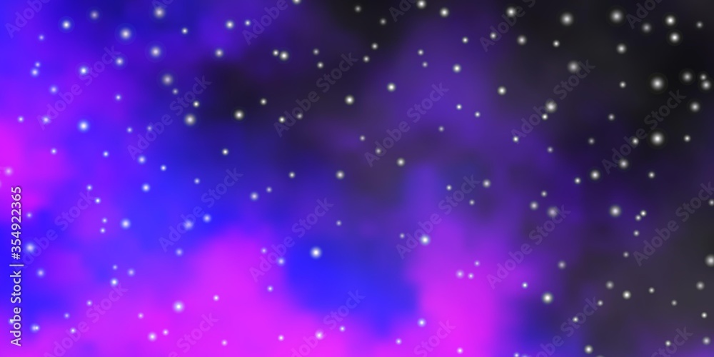 Light Purple vector background with small and big stars. Colorful illustration with abstract gradient stars. Best design for your ad, poster, banner.