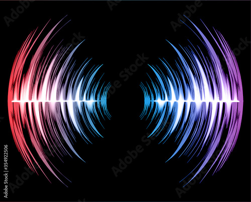 Sound waves oscillating dark light
