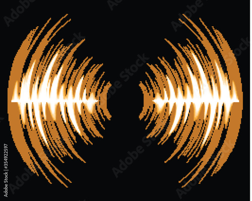 Sound waves oscillating dark light
