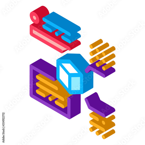 measurement of parameters of parcel icon vector. isometric measurement of parameters of parcel sign. color isolated symbol illustration