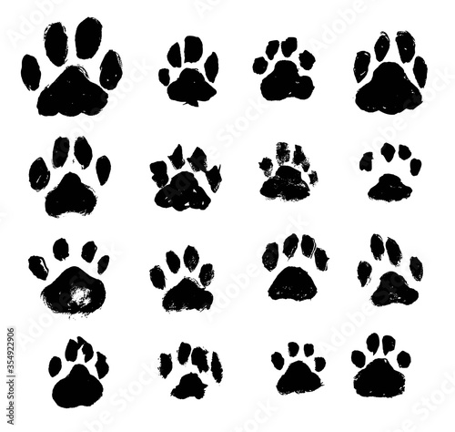 Ink Dog s Paw illustration  Cat s Paw Vector  gouache  drawing  print