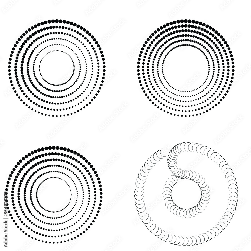 Set of halftone dots in circle form. round logo . vector dotted frame . design element Set of halftone dots in circle form. round logo . vector dotted frame . design element