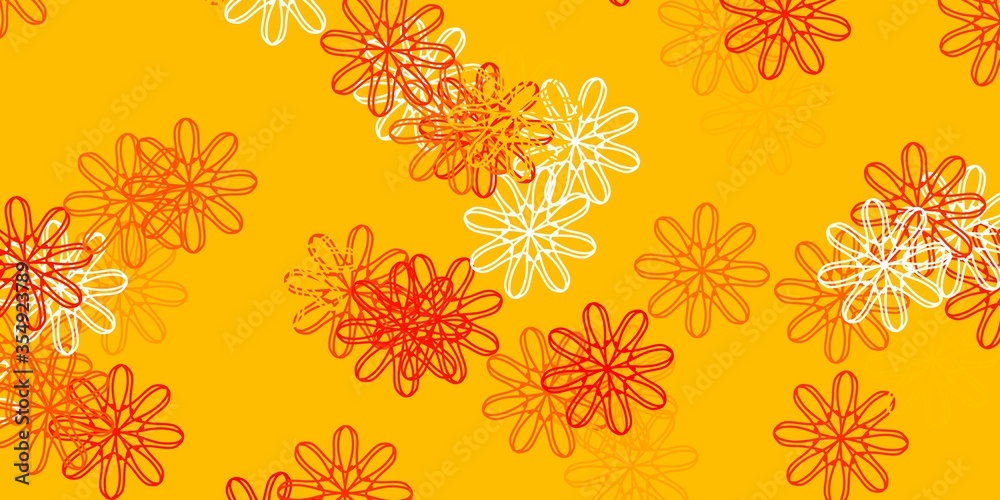 Light Orange vector natural backdrop with flowers.