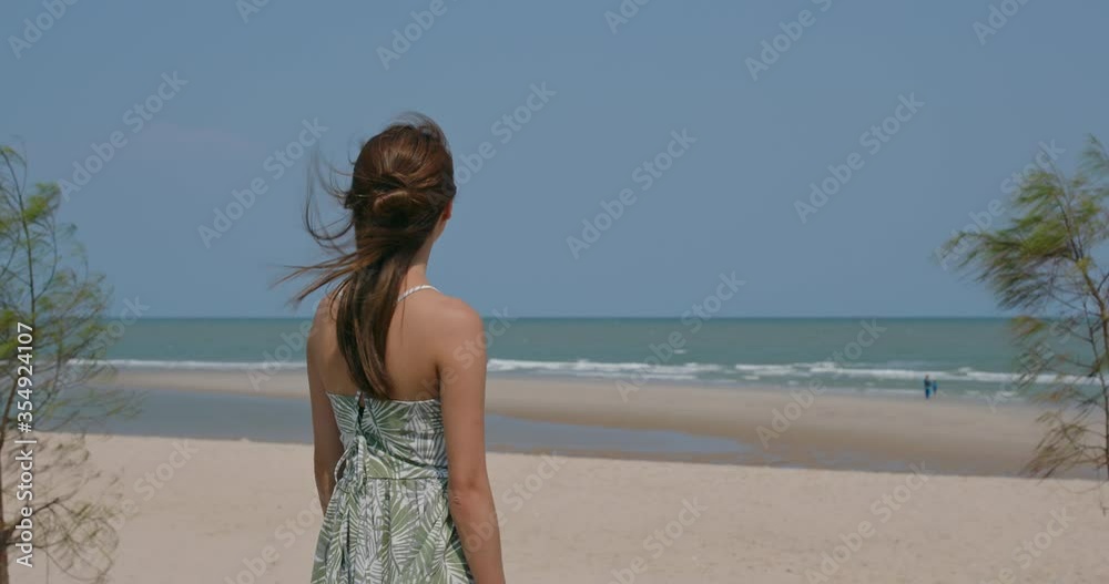 Woman look at the sea Woman look at the sea