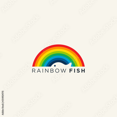 rainbow fish logo animal abstract