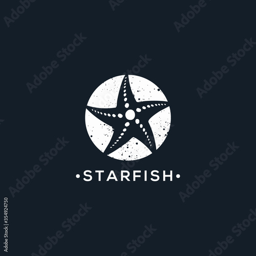 starfish logo animal grunge silhouette