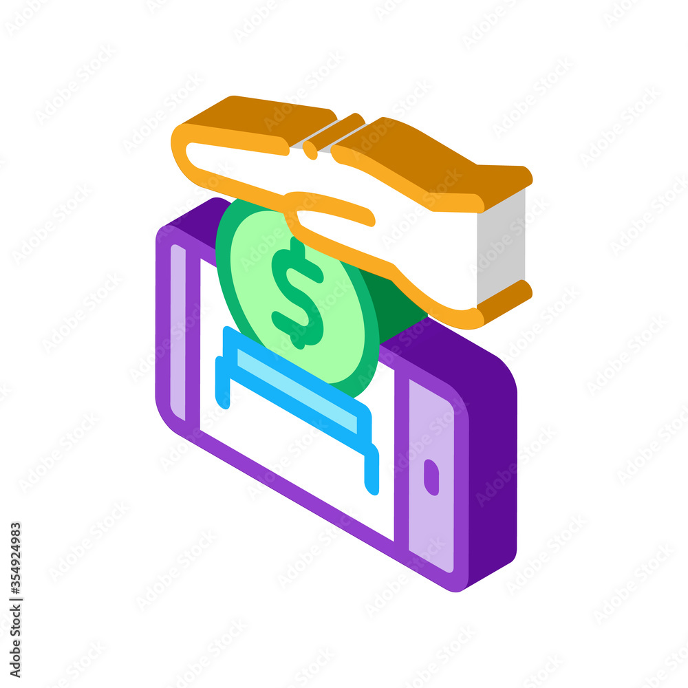 mobile account replenishment icon vector. isometric mobile account replenishment sign. color isolated symbol illustration mobile account replenishment icon vector. isometric mobile account replenishment sign. color isolated symbol illustration