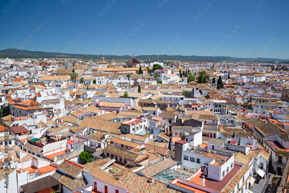 Panoramic view from above of the city of Córdoba, Spain.