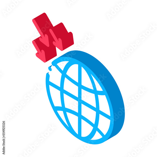 atmospheric pressure of planet icon vector. isometric atmospheric pressure of planet sign. color isolated symbol illustration