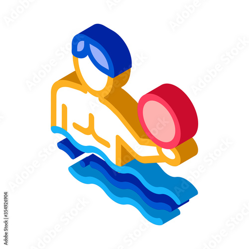 man and volleyball water ball icon vector. isometric man and volleyball water ball sign. color isolated symbol illustration