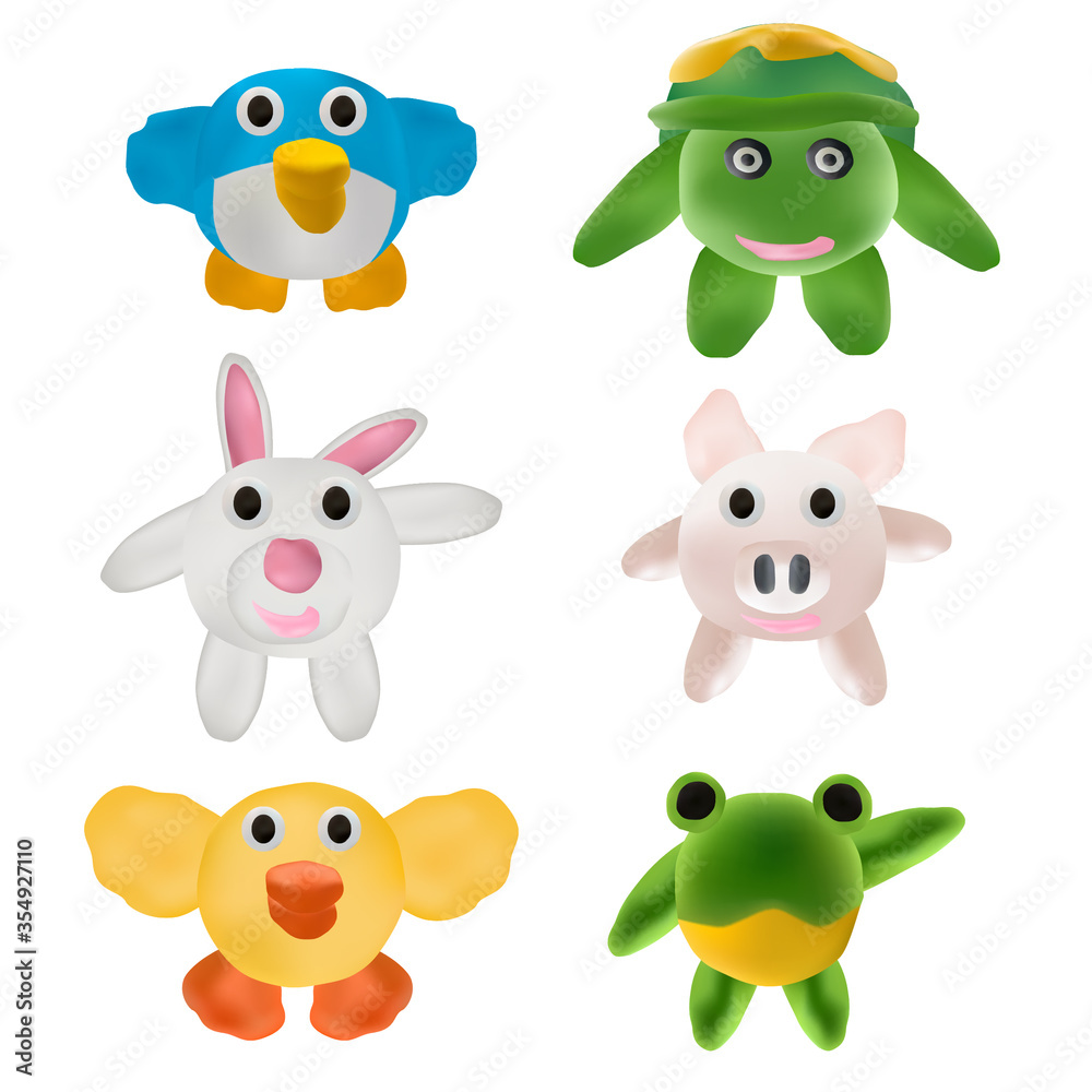 Set of Ball Animal Art Like Plasticine Set of Ball Animal Art Like Plasticine