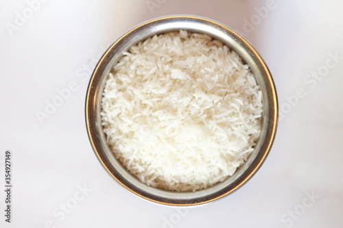 white rice in a bowl , 