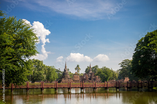 Wat Mahathat, Sukhothai old city, Thailand. Ancient city and culture of south Asia. © MPeev