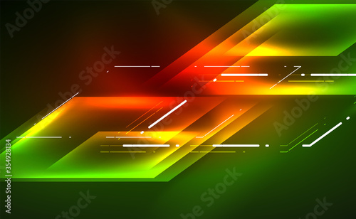 Dynamic neon shiny abstract background. Trendy abstract layout template for business or technology presentation, internet poster or web brochure cover, wallpaper
