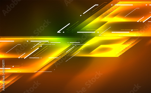 Dynamic neon shiny abstract background. Trendy abstract layout template for business or technology presentation, internet poster or web brochure cover, wallpaper