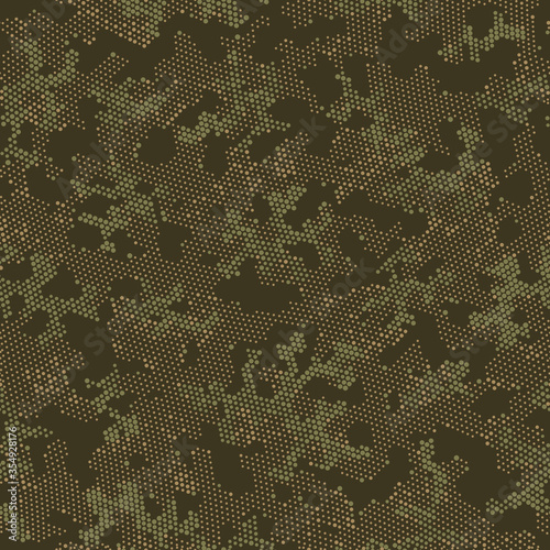 Seamless Vector Patterd Design.  Seamless Vector Brown Digital, Camo Backdrop. Khaki Repeated Modern Camouflage, Vector Clouds. Beige Repeated Military Camouflage, Graphic Camouflage.