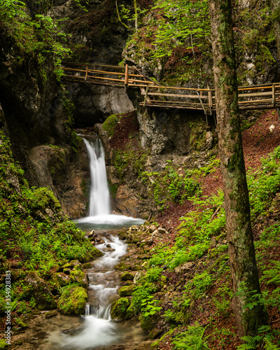 Vogelsang Gorge in Upper Austria on a cloudy day in summer