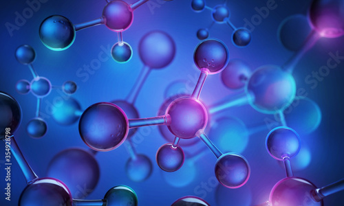 Science background with molecule or atom, Abstract structure for Science or medical background, 3d illustration.