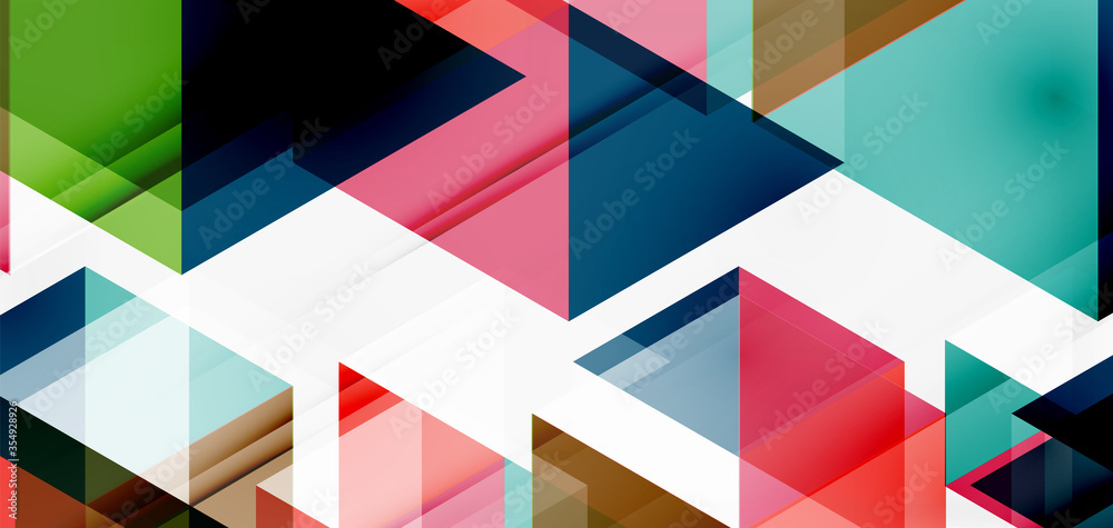 Geometric abstract background, mosaic triangle and hexagon shapes. Trendy abstract layout template for business or technology presentation, internet poster or web brochure cover, wallpaper