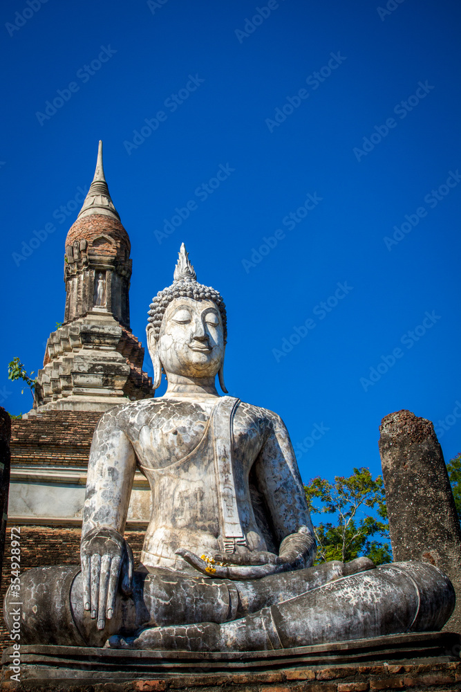 Wat Mahathat, Sukhothai old city, Thailand. Ancient city and culture of south Asia. Wat Mahathat, Sukhothai old city, Thailand. Ancient city and culture of south Asia.