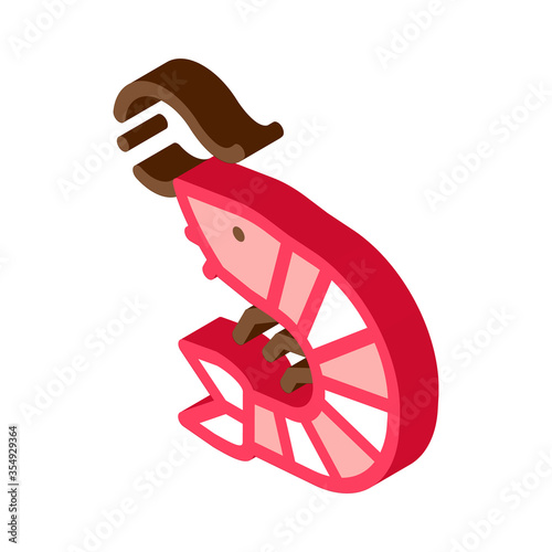 shrimp icon vector. isometric shrimp sign. color isolated symbol illustration