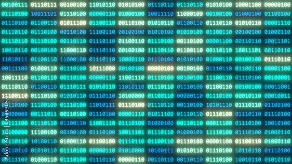 Vidéo Stock Digital communication concept using 8bit binary computer ...