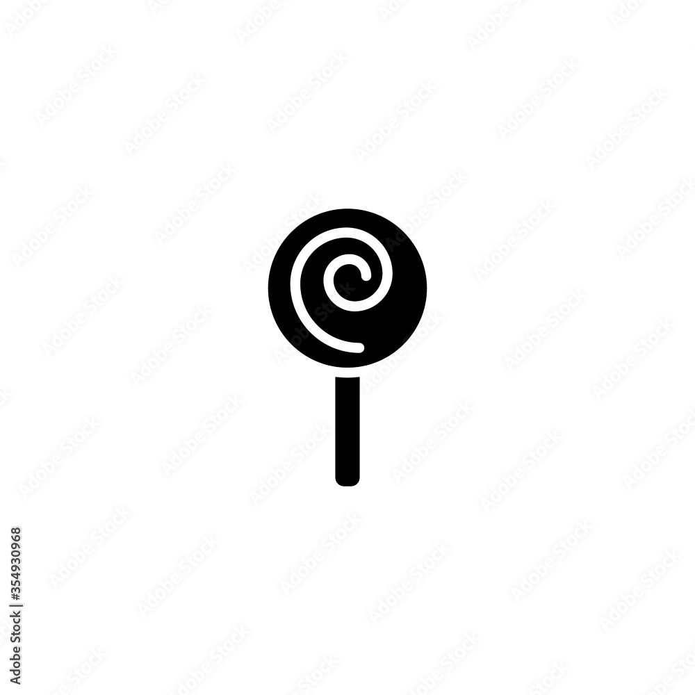Lollypop vector icon in black solid flat design icon isolated on white background Lollypop vector icon in black solid flat design icon isolated on white background