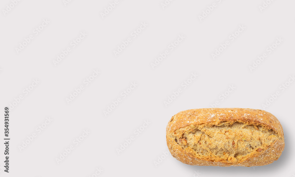 Small baguette bread on a white background Small baguette bread on a white background