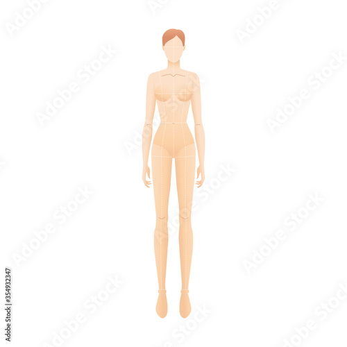 Fashion template of standing women. 