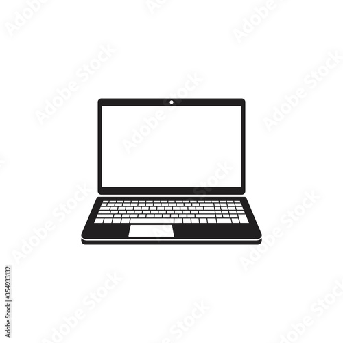 Laptop icon, computer or notebook symbol, for apps and websites, vector illustration