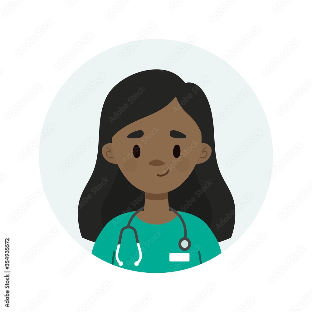 Female doctor character. Avatar of a young female doctor/nurse. Happy doctor/nurse on a white background. Female doctor character. Avatar of a young female doctor/nurse. Happy doctor/nurse on a white background.