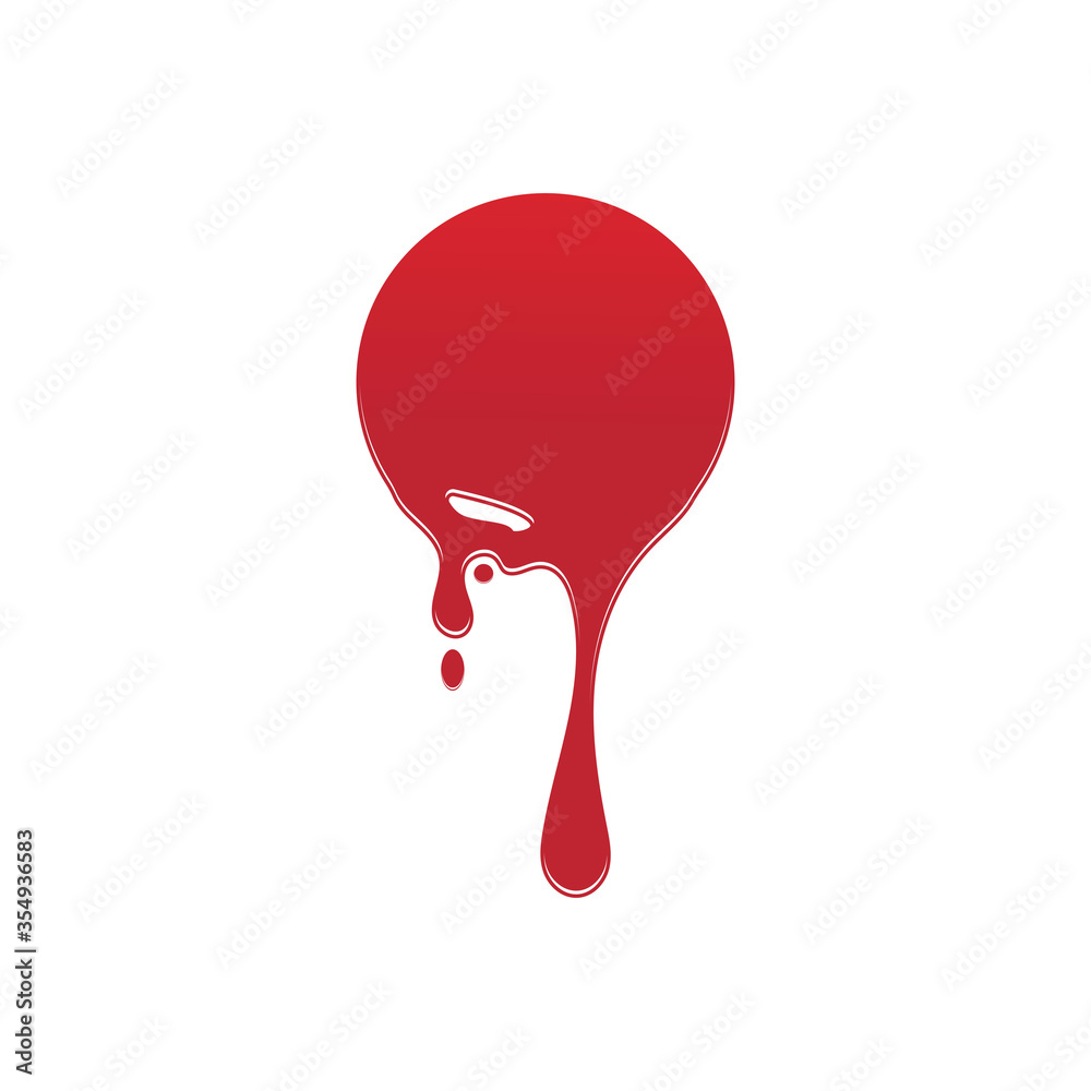 Dripping paint icon logo. Current liquid. Paint flows. Melted circle logo. Current paint  stains. Current inks.