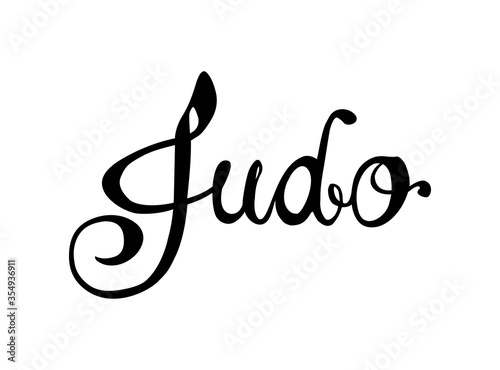 Judo. Word of calligraphic letters