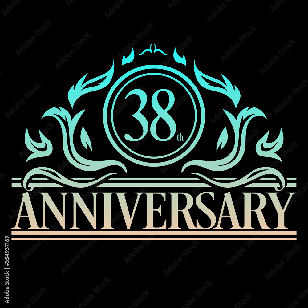 Obraz premium Luxury 38th anniversary Logo illustration vector