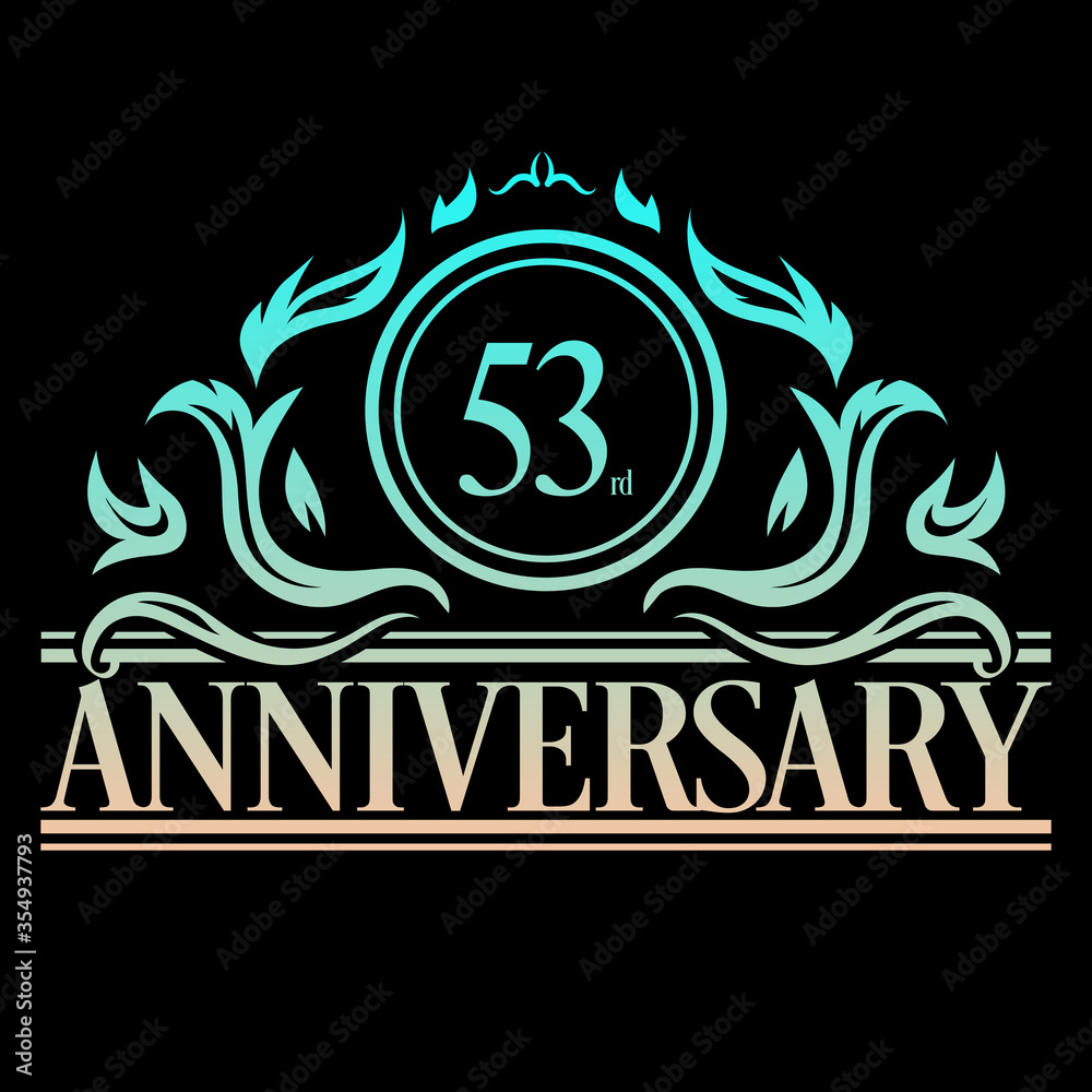 Luxury 53rd anniversary Logo illustration vector Luxury 53rd anniversary Logo illustration vector
