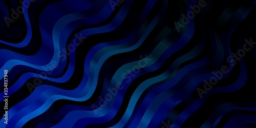 Dark Blue, Green vector background with bows. Colorful illustration with curved lines. Pattern for booklets, leaflets.