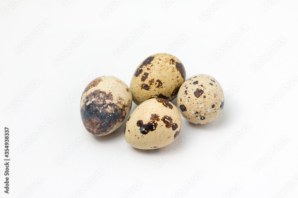 Quail eggs isolated on a white background