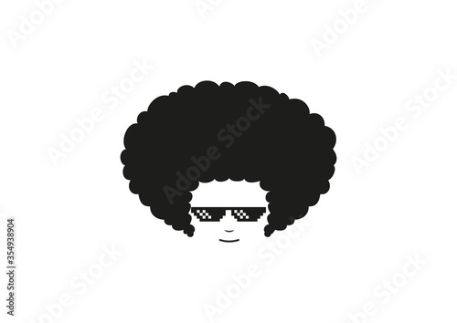 Afro Thug Life Pixel Glasses Design Template Flat Style Design Vector Illustration