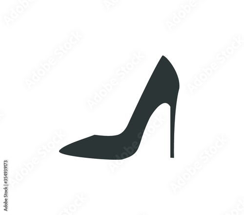 High heel vector illustration. . High heel icon.  Shoe icon. 