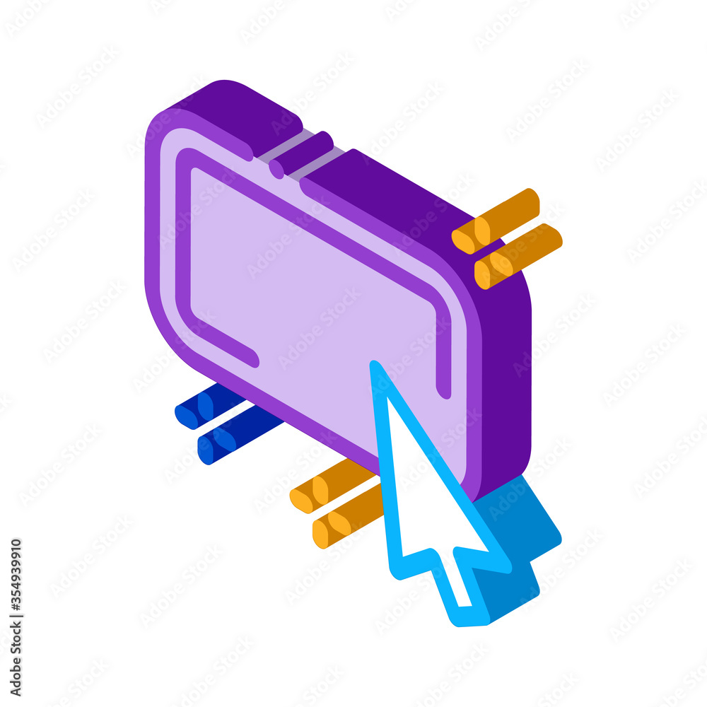 click on optimization button icon vector. isometric click on optimization button sign. color isolated symbol illustration click on optimization button icon vector. isometric click on optimization button sign. color isolated symbol illustration