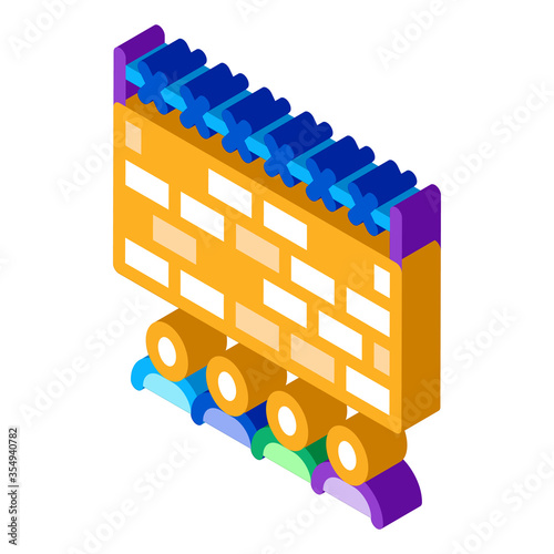 banned people behind fence icon vector. isometric banned people behind fence sign. color isolated symbol illustration