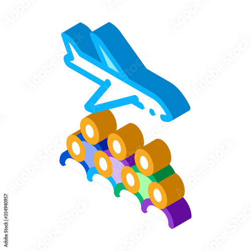 aircraft passengers icon vector. isometric aircraft passengers sign. color isolated symbol illustration