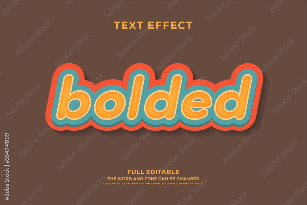 Modern styled 3d font effect
