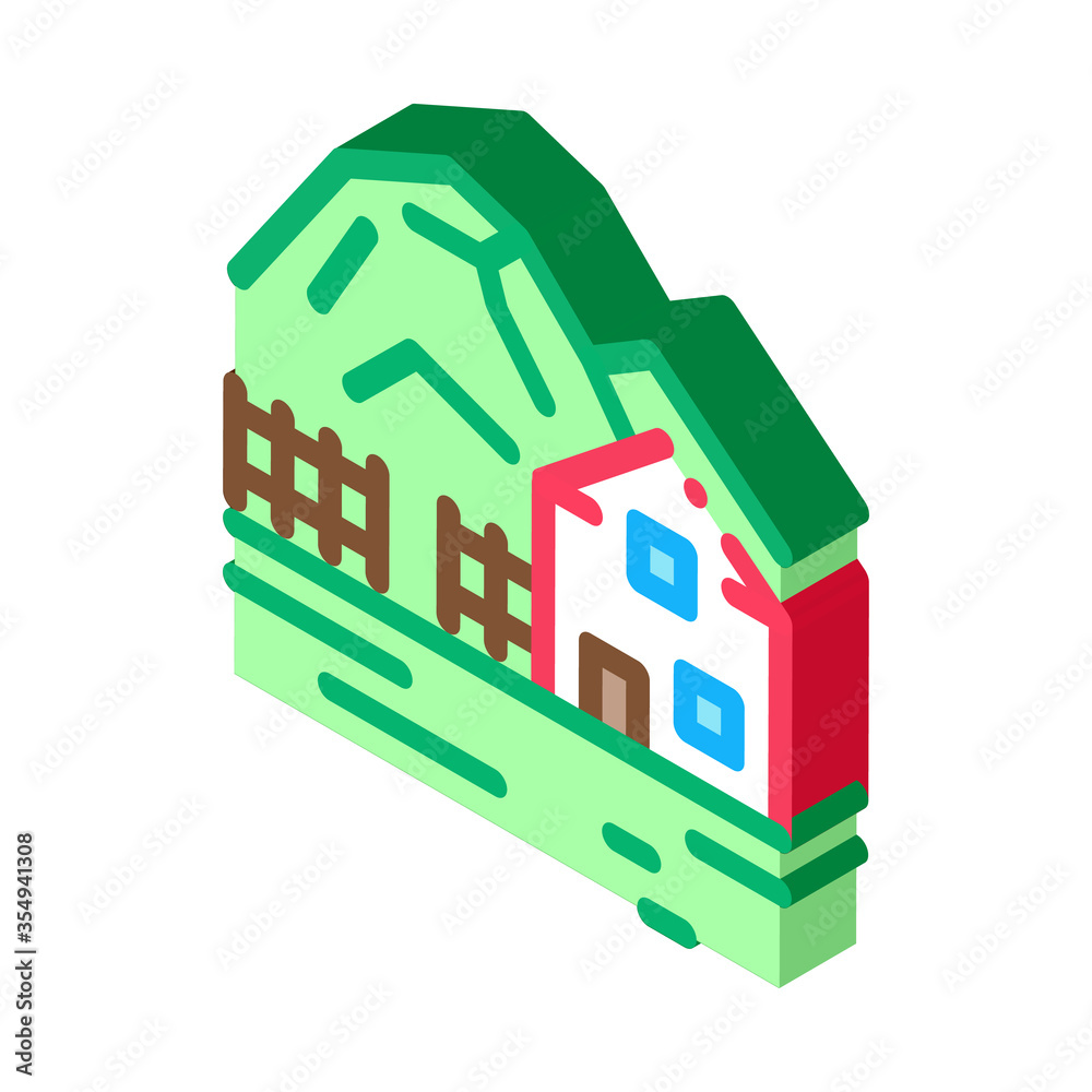 highlands village icon vector. isometric highlands village sign. color isolated symbol illustration highlands village icon vector. isometric highlands village sign. color isolated symbol illustration