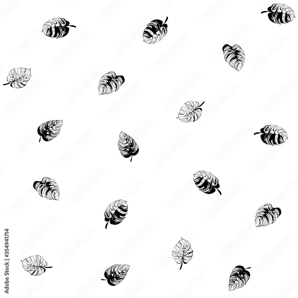 Seamless tropical monstera palm beach leaves pattern abstract background. Seamless tropical monstera palm beach leaves pattern abstract background.