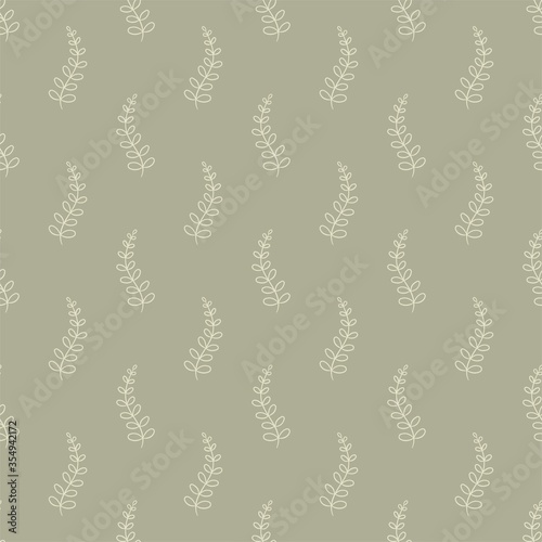 Hand drawn seamless pattern with abstract plants