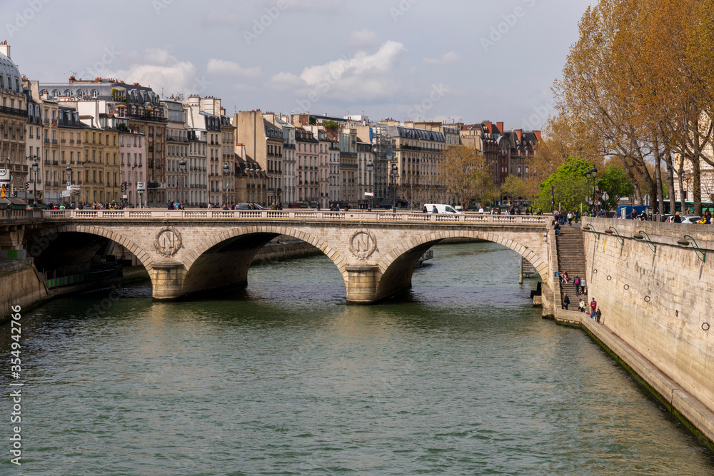 Paris bridge over river Seine, Paris, France